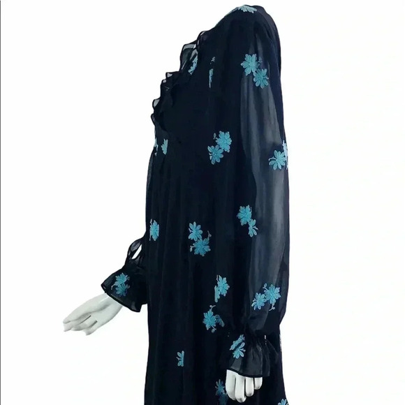 NEW TOPSHOP Idol Women's Size 6 Embellished Floral Long Midi Dress Chiffon - Picture 6 of 10